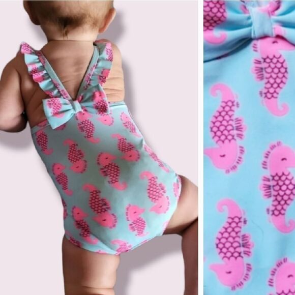 NWT Carter's Seahorse Baby Swimsuit - Picture 1 of 5